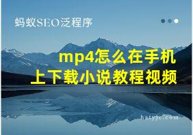 mp4怎么在手机上下载小说教程视频