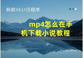 mp4怎么在手机下载小说教程