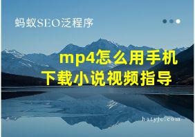 mp4怎么用手机下载小说视频指导