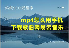 mp4怎么用手机下载歌曲网易云音乐