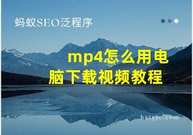 mp4怎么用电脑下载视频教程