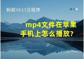 mp4文件在苹果手机上怎么播放?