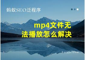 mp4文件无法播放怎么解决