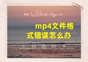 mp4文件格式错误怎么办