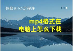 mp4格式在电脑上怎么下载