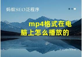 mp4格式在电脑上怎么播放的