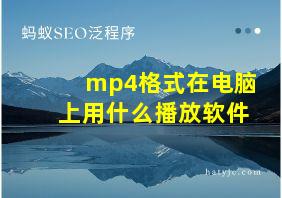 mp4格式在电脑上用什么播放软件