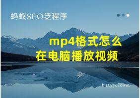 mp4格式怎么在电脑播放视频