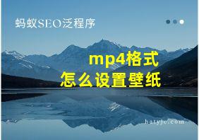 mp4格式怎么设置壁纸