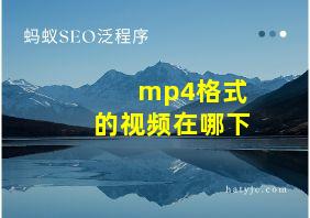 mp4格式的视频在哪下