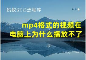 mp4格式的视频在电脑上为什么播放不了