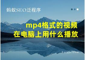 mp4格式的视频在电脑上用什么播放