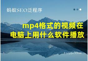 mp4格式的视频在电脑上用什么软件播放