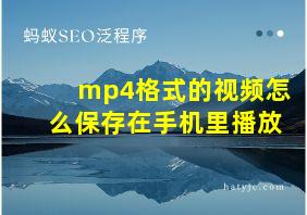 mp4格式的视频怎么保存在手机里播放