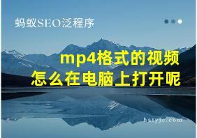 mp4格式的视频怎么在电脑上打开呢