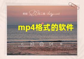 mp4格式的软件