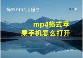 mp4格式苹果手机怎么打开