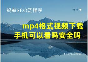 mp4格式视频下载手机可以看吗安全吗