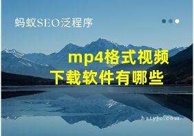 mp4格式视频下载软件有哪些