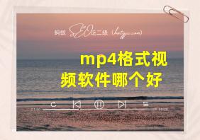 mp4格式视频软件哪个好