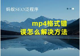 mp4格式错误怎么解决方法