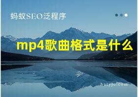 mp4歌曲格式是什么