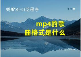 mp4的歌曲格式是什么