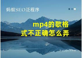 mp4的歌格式不正确怎么弄