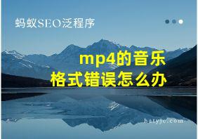 mp4的音乐格式错误怎么办