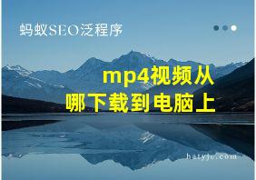 mp4视频从哪下载到电脑上