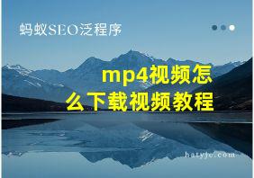 mp4视频怎么下载视频教程