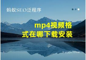 mp4视频格式在哪下载安装