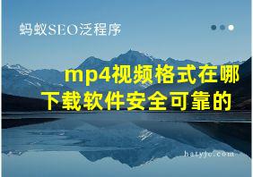 mp4视频格式在哪下载软件安全可靠的