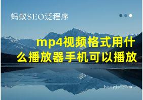 mp4视频格式用什么播放器手机可以播放