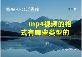 mp4视频的格式有哪些类型的