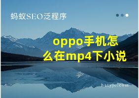 oppo手机怎么在mp4下小说