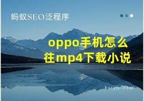 oppo手机怎么往mp4下载小说