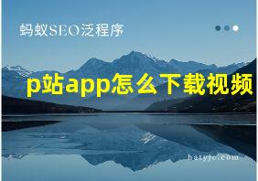 p站app怎么下载视频