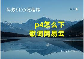 p4怎么下歌词网易云