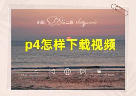 p4怎样下载视频