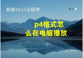 p4格式怎么在电脑播放