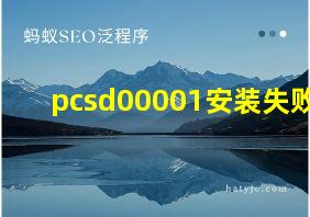 pcsd00001安装失败