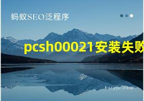 pcsh00021安装失败