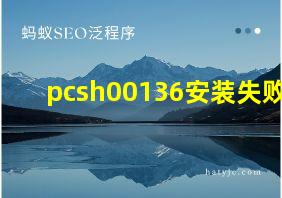 pcsh00136安装失败