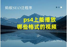 ps4上能播放哪些格式的视频