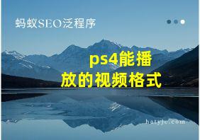 ps4能播放的视频格式