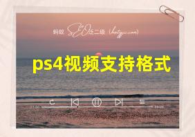 ps4视频支持格式