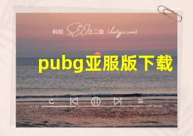 pubg亚服版下载