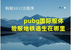 pubg国际服体验服地铁逃生在哪里