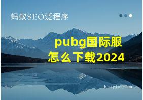 pubg国际服怎么下载2024